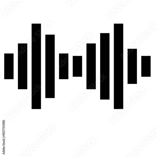 Sound waves Analog and digital audio signal. Music equalizer. Interference voice recording. High frequency radio wave. Vector audio wave spectrum element Monochrome soundwave lines rhythm symbol