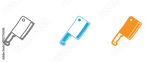 Three types of handheld power tool designs depicted in minimalist icons isolated on transparent background, Vector