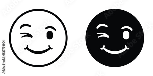 Smile wink icon set different style collection for web Ui. EPS10