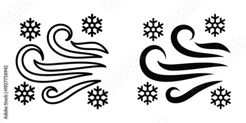 Snow blowing icon set different style collection for web Ui. EPS10