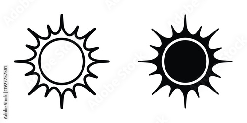 Sun icon set different style collection for web Ui. EPS10
