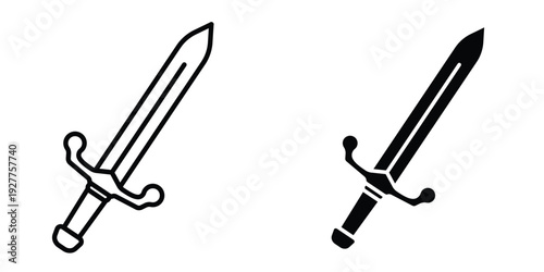 Sword icon set different style collection for web Ui. EPS10