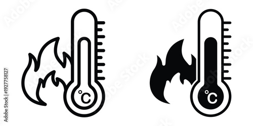 Temperature icon set different style collection for web Ui. EPS10