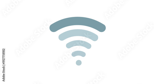 A clean vector illustration depicting a universal wireless signal or Wi-Fi symbol, radiating out from a central point, perfect for modern technology designs and communication concepts.
