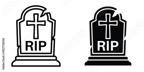 Tombstone icon set different style collection for web Ui. EPS10