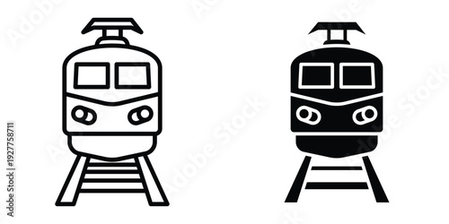 Train icon set different style collection for web Ui. EPS10