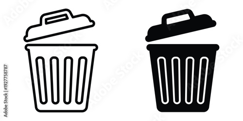 Trash icon set different style collection for web Ui. EPS10