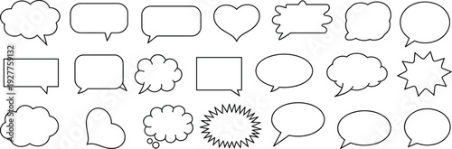 Collection of blank speech bubbles and thought bubbles in various shapes and outlines dialogue box chat bubble
