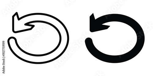 Undo icon set different style collection for web Ui. EPS10