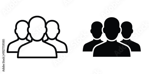 Users icon set different style collection for web Ui. EPS10