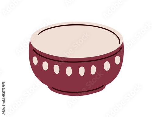 Empty ceramic bowl. Dish ware. Kitchen dishware, tableware. Dining serving di...