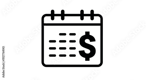 calendar icon with dollar sign hand drawn financial date symbol for business and planning