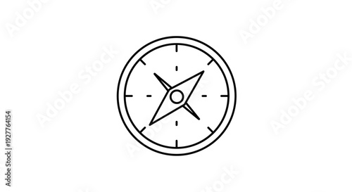 compass icon simple black line art design navigation symbol