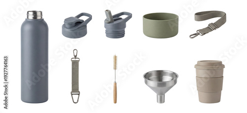 Wallpaper Mural Studio photorealistic modern hydration accessories elements set. Torontodigital.ca