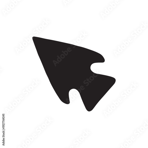 Flint arrowhead silhouette vector icon isolated on white background for design