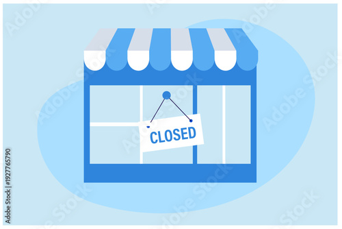 Store closed concept vector illustration