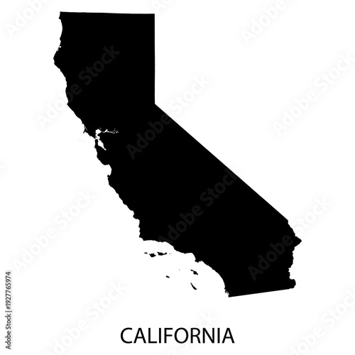 California state map icon silhouette, usa geography location symbol, editable vector shape design