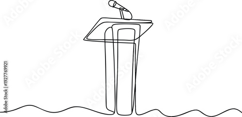 Modern Public Speaking Lectern Icon, vector, illustration, silhouette.