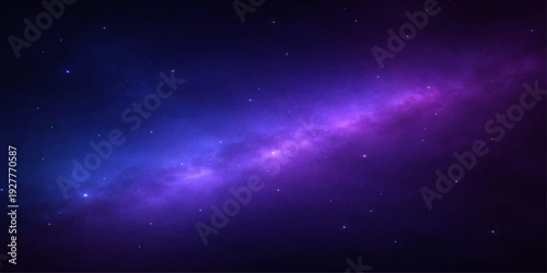 Abstract blue space background with bright stars and deep galaxy sky