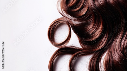 Wallpaper Mural Shiny brown hair curls texture on white background Torontodigital.ca