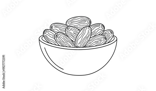 A bowl filled with various types of nuts on a for healthy eating or snack concepts