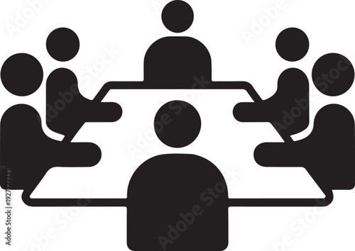 Board room members sitting around a table. Board Room Icon Object, Board Room Icon Picture, Board Room Icon Image