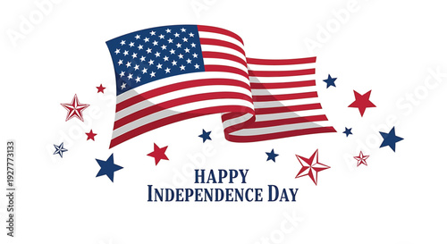 American flag and stars for Independence Day