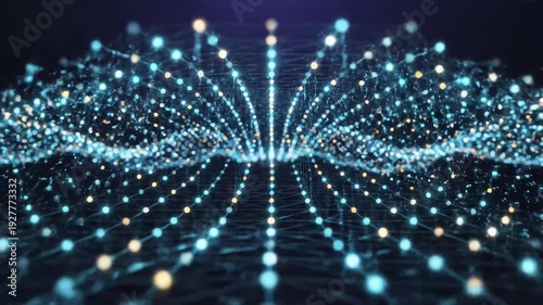 AI data harmony background synchronized node motion animation