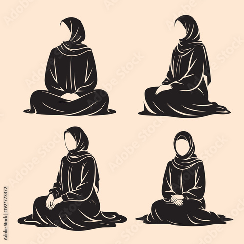 Arabic Woman Praying Pose