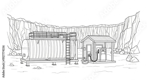 Ancient Temple Entrance Sketch.