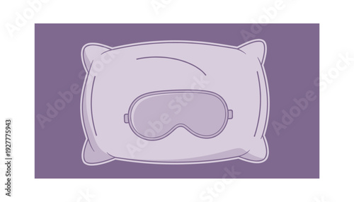Sleeping mask on pillow illustration