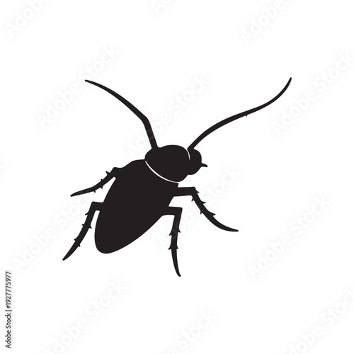 Cockroach silhouette vector illustration for pest control and insect design concept