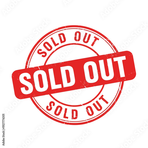 Sold Out Stamp - Red Grunge Circle Graphic