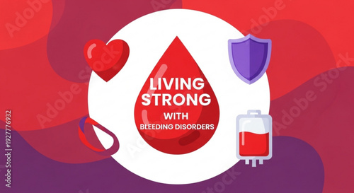 Living strong with bleeding disorders awareness concept