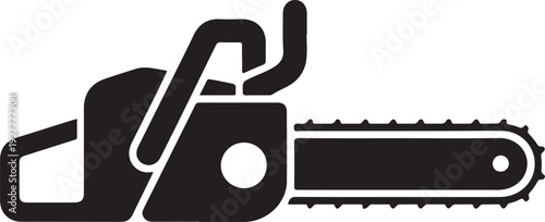Chain saw icon.Flat silhouette version
