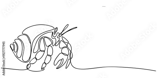 continuous one line drawing bee