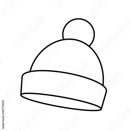 シンプルで使いやすい冬用ニット帽の線画アイコン
