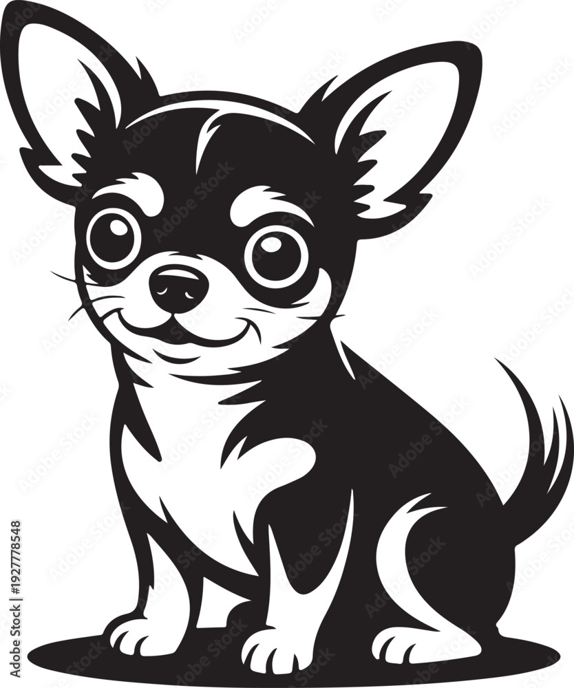 Obraz premium Chihuahua or terrier logo symbol, stylized vector of small yound dog