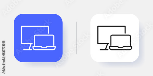 Software Application UI Button Icon with Active and Inactive States for Dashboard Interface