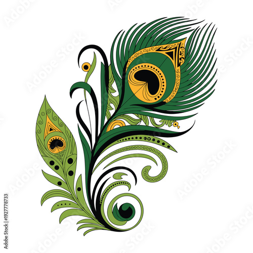 Wallpaper Mural Abstract black floral design with ornate swirls, leaves, and butterfly elements in elegant vector style Torontodigital.ca