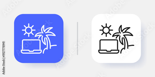 Software Application UI Button Icon with Active and Inactive States for Dashboard Interface