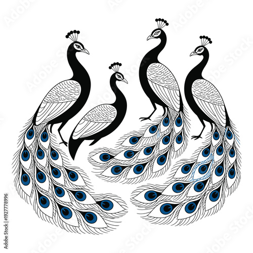 Wallpaper Mural Black and white swan silhouette on calm water vector illustration Torontodigital.ca