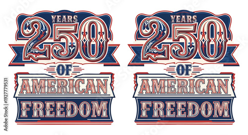 American freedom 250th anniversary logo vector