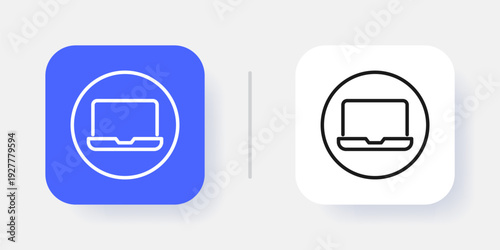 Software Application UI Button Icon with Active and Inactive States for Dashboard Interface