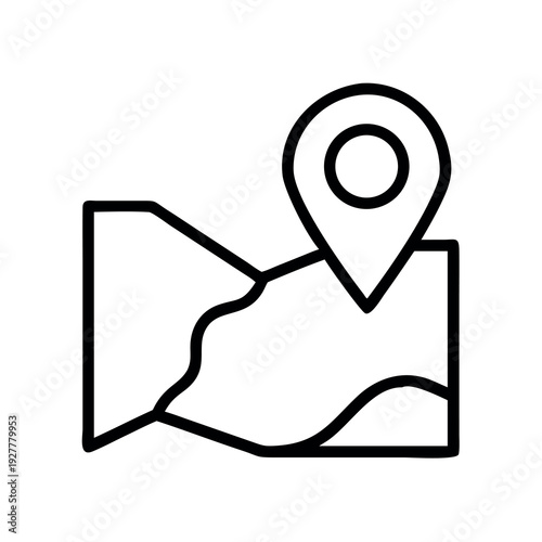 Location pin icon on a stylized map, representing navigation and destination