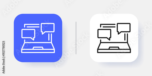Software Application UI Button Icon with Active and Inactive States for Dashboard Interface