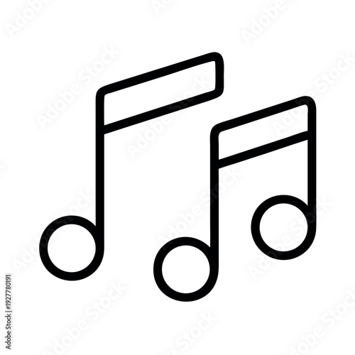 Musical notes, simple outline illustration, icon for music and sound