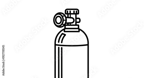 Oxygen Tank Icon Line Art
