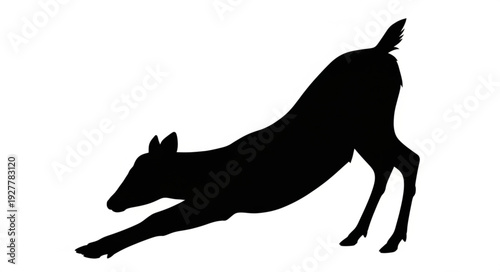 Black Dog Running Silhouette Profile.