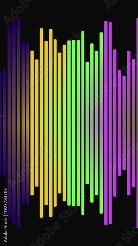 Vibrant Sound Wave Visualization on Black Background.